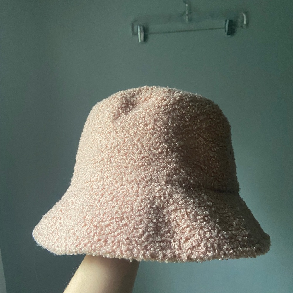Pink Textured Bucket Hat